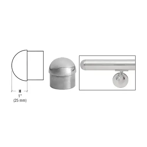 Polished Stainless Dome End Cap for 2" Tubing Polished Stainless Dome End Cap for 2" Tubing