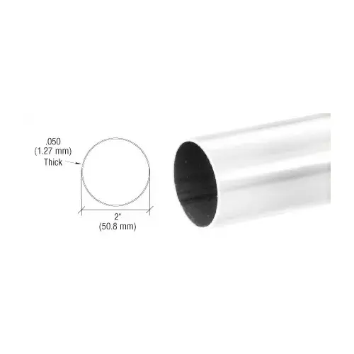 Polished Stainless 2" Diameter Round .050" Tubing - 236"