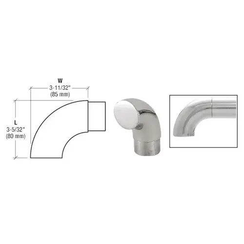 Polished Stainless 90 Degree Flush Angle End for 2" Tubing Polished Stainless 90 Degree Flush Angle End for 2" Tubing