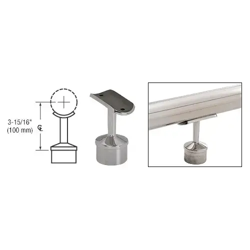 Brushed Stainless Straight Saddle for 2" Tubing Brushed Stainless Straight Saddle for 2" Tubing