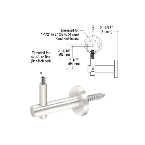 Polished Stainless Coastal Series Wall Mounted Hand Rail Bracket Polished Stainless Coastal Series Wall Mounted Hand Rail Bracket