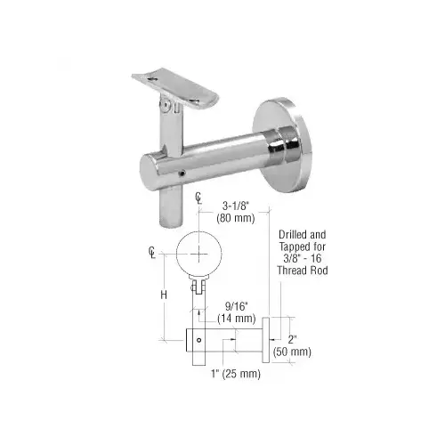 316 Polished Stainless Sunset Series Wall Mounted Hand Rail Bracket 316 Polished Stainless Sunset Series Wall Mounted Hand Rail Bracket