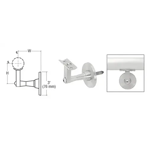 Mill Aluminum Manhattan Series Wall Mounted Hand Rail Bracket Mill Aluminum Manhattan Series Wall Mounted Hand Rail Bracket