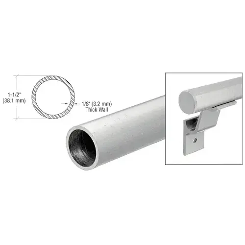 Brushed Stainless 1-1/2" Diameter Pipe Rail Tubing