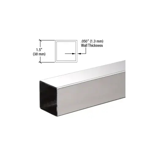 Polished Stainless 1-1/2" Square Tubing - 98"
