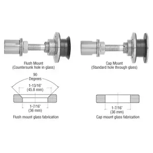 CRL HSF14BS 316 Brushed Stainless Steel Swivel Combination Fastener for 1/2" to 1-1/16" Glass