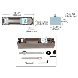 Jackson J990NH0N Spring Power Adjustable Floor Mounted Closer With Center Hung Package