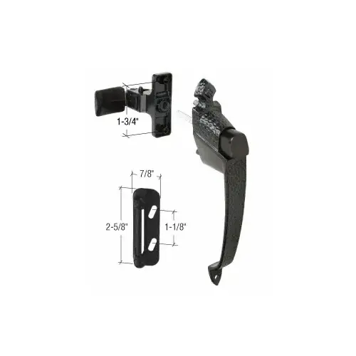 Colonial Screen and Storm Door Push Button Latch with 1-3/4" Screw Holes Black Colonial Screen and Storm Door Push Button Latch with 1-3/4" Screw Holes Black