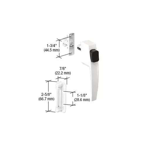 White Screen and Storm Door Push Button Latch with 1-3/4" Screw Holes White Screen and Storm Door Push Button Latch with 1-3/4" Screw Holes