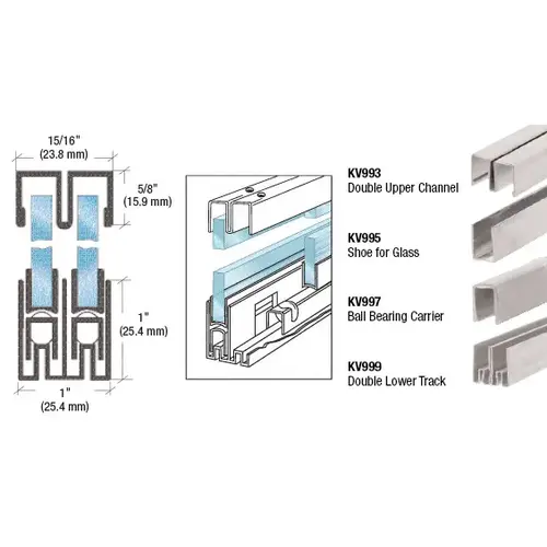 Zinc Plated Steel Roll-Ezy Double Track Ball Bearing Packaged Assembly - 48"