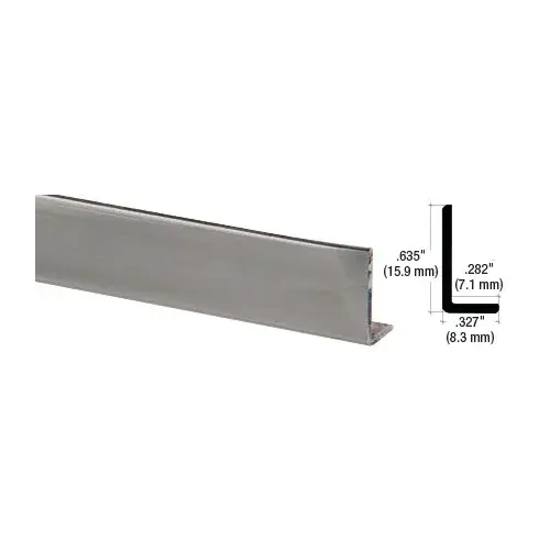 Brushed Nickel Aluminum 5/8" L-Bar Extrusion 144" Stock Length