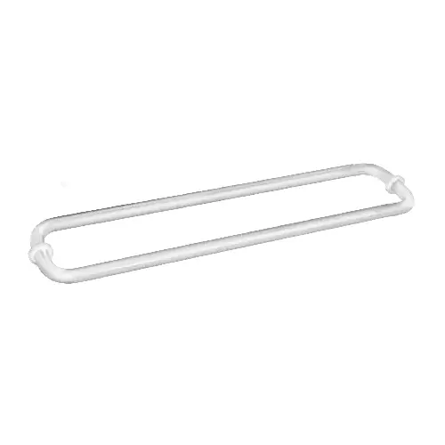 White 24" Back-to-Back Towel Bars for Glass White 24" Back-to-Back Towel Bars for Glass