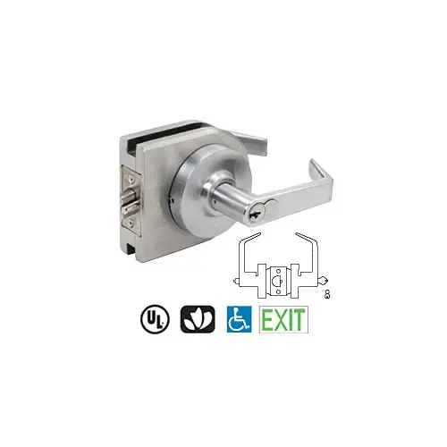 Brushed Stainless Grade 1 Lever Lock Housing - 7-PIN SFIC Entrance