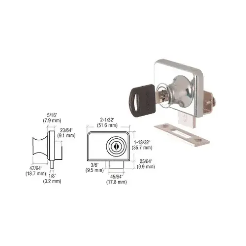Chrome Clamp-On Lock for 1/4" Double Glass Door - Randomly Alike