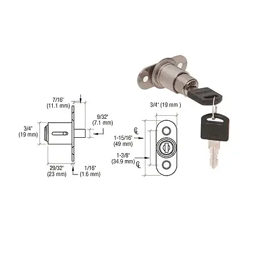 Brushed Nickel Track Plunger Lock Brushed Nickel Track Plunger Lock