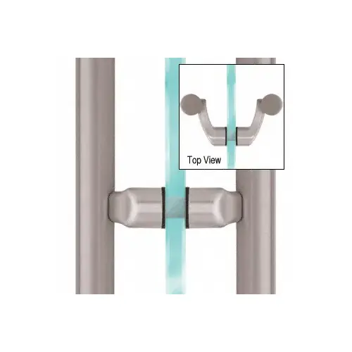 Brushed Stainless Offset Mount Mid-Post for Ladder Pulls Brushed Stainless Offset Mount Mid-Post for Ladder Pulls