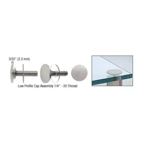 Brushed Stainless Low Profile Cap Assembly for 3/4" Standoff Bases Brushed Stainless Low Profile Cap Assembly for 3/4" Standoff Bases