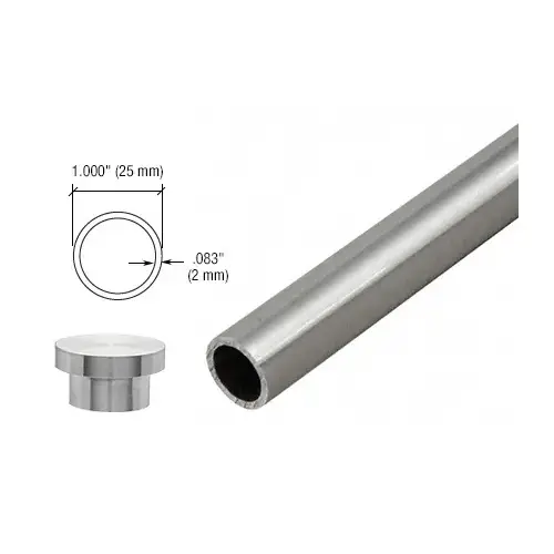 Brushed Stainless Laguna Series Top Sliding Tube with End Caps