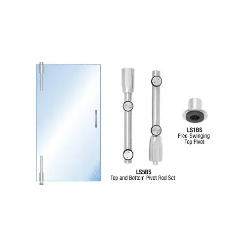 316 Brushed Stainless Laguna Series Pivot Door for Use With Free-Swinging Doors