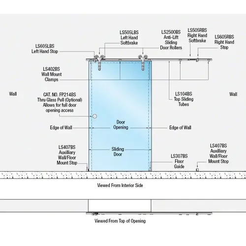 Matte Black Double Roller Laguna Series Wall Mount Single Slider with Softbrake Kit Matte Black Double Roller Laguna Series Wall Mount Single Slider with Softbrake Kit