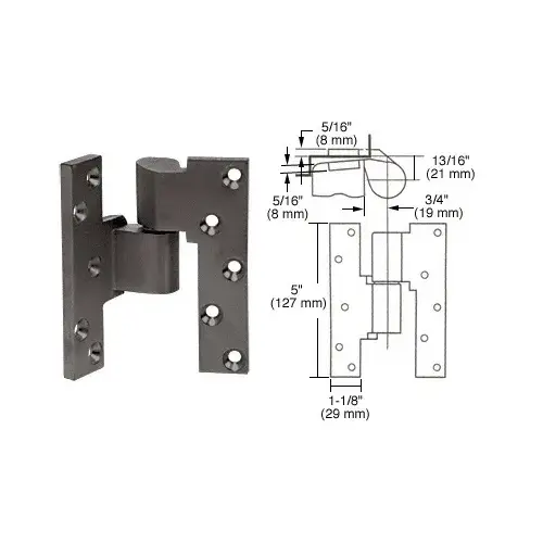 Dark Bronze Left Hand 3/4" Offset Intermediate Pivot