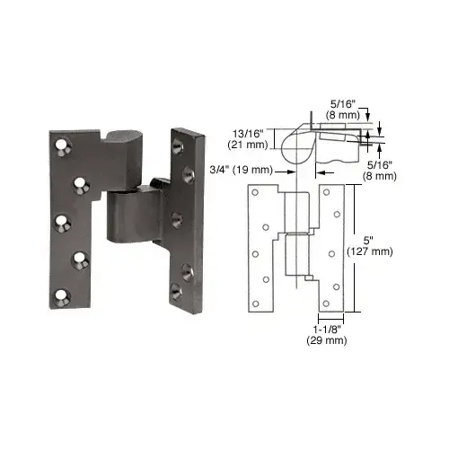 Dark Bronze Right Hand 3/4" Offset Intermediate Pivot Dark Bronze Right Hand 3/4" Offset Intermediate Pivot