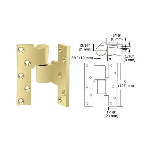 Polished Brass Right Hand 3/4" Offset Intermediate Pivot Polished Brass Right Hand 3/4" Offset Intermediate Pivot