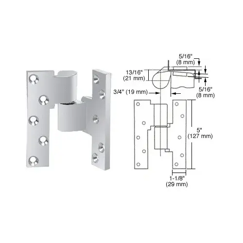 Polished Chrome Right Hand 3/4" Offset Intermediate Pivot Polished Chrome Right Hand 3/4" Offset Intermediate Pivot