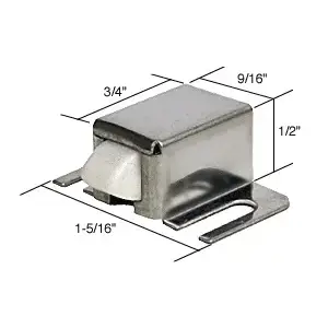 CRL M6014 Brushed Stainless Finish Shower Door Catch with Nylon Tip