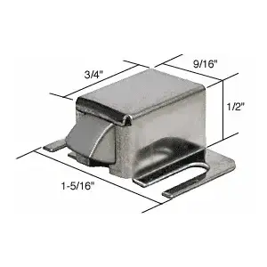 CRL M6015 Brushed Stainless Finish Shower Door Catch with Stainless Steel Tip