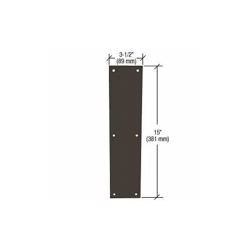 Oil Rubbed Bronze Push Plate 3-1/2" x 15"