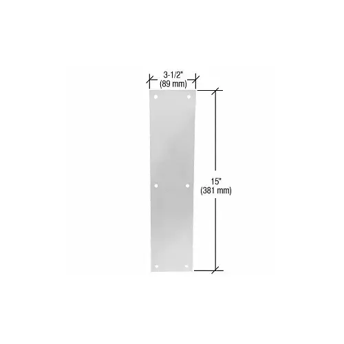 Clear Anodized Push Plate 3-1/2" x 15" Clear Anodized Push Plate 3-1/2" x 15"