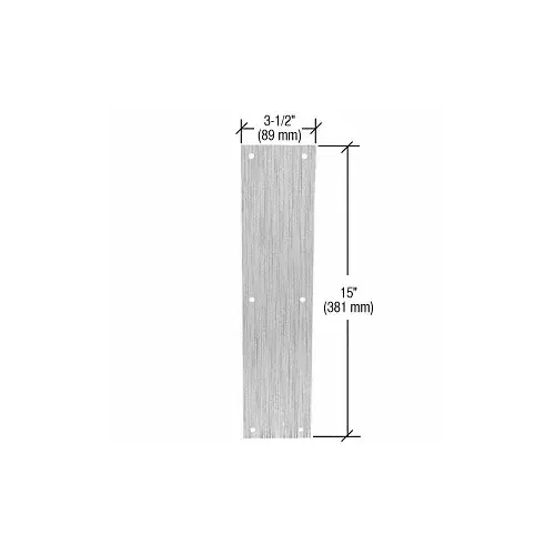 Brushed Stainless Push Plate 3-1/2" x 15" Brushed Stainless Push Plate 3-1/2" x 15"