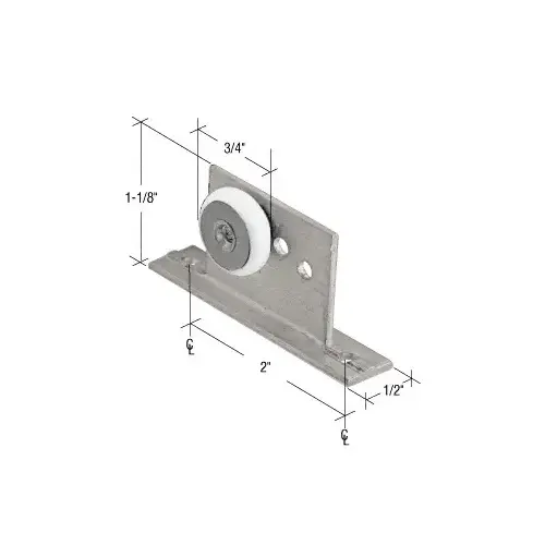 3/4" Flat Edge Nylon Roller and Bracket Aluminum - pack of 2