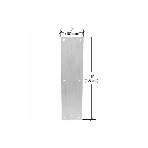 Brushed Stainless Push Plates 4" x 16"