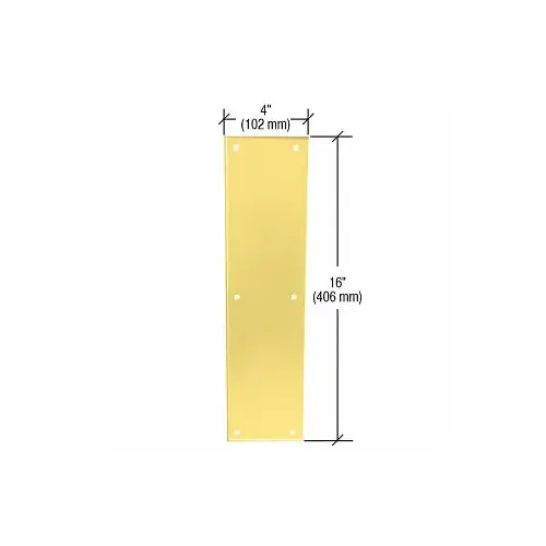 Polished Brass Push Plates 4" x 16" Polished Brass Push Plates 4" x 16"