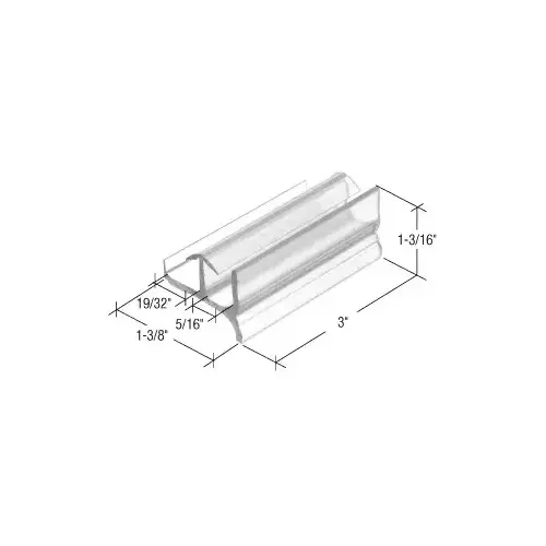 1-3/8" Wide Sliding Door Bottom Guide for Workright Clear