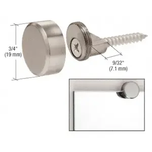 CRL MC02BN Brushed Nickel Round Mirror Clip Set