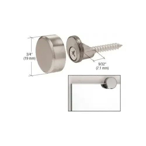 Brushed Nickel Round Mirror Clip Set