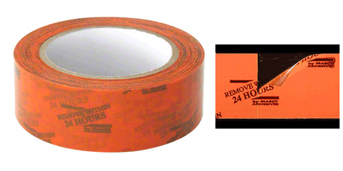 Marcy ME0072 Orange 1-1/2" Vinyl Molding Retention Tape - With Warning - 108 Foot Roll