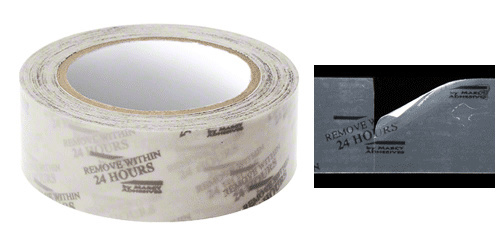 Marcy ME0073 Clear Orange 1-1/2" Vinyl Molding Retention Tape with Warning - 108 Foot Roll