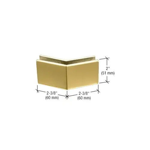 Polished Brass 2-3/8" x 2" 135 Degree Outside Corner Mall Front Clamp Polished Brass 2-3/8" x 2" 135 Degree Outside Corner Mall Front Clamp