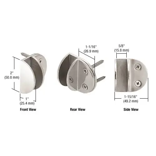 Polished Stainless Wall Mount Round Mall Front Clamp Polished Stainless Wall Mount Round Mall Front Clamp