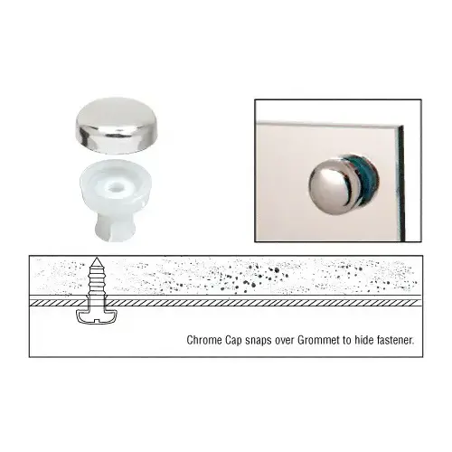 Mirror Grommets with Chrome Caps - pack of 100