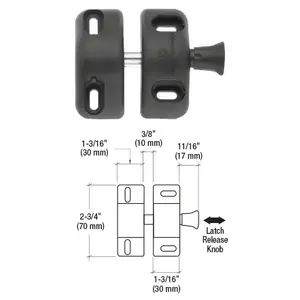 CRL MLSP1 Black Magna-Latch "Side Pull" Gate Latch