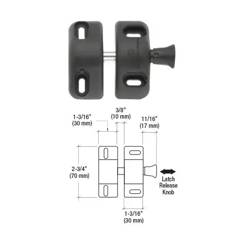 Black Magna-Latch "Side Pull" Gate Latch