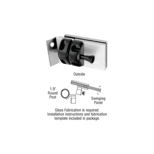 316 Brushed Stainless 1.9" Round Post Mount Gate Latch 316 Brushed Stainless 1.9" Round Post Mount Gate Latch