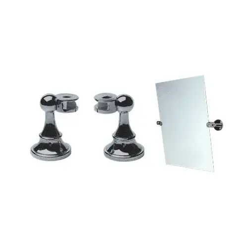 Brushed Nickel Victorian Mirror Pivot Pair