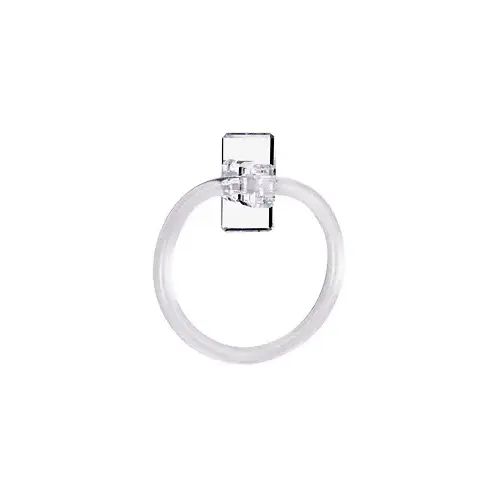 Clear Acrylic Mirrored 7" Towel Ring