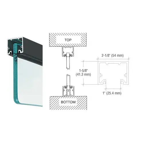 Black Powder Coat Wide U-Channel with Top Load Roll-In Glazing Gasket for 3/4" Glass - 120" Length Black Powder Coat Wide U-Channel with Top Load Roll-In Glazing Gasket for 3/4" Glass - 120" Length
